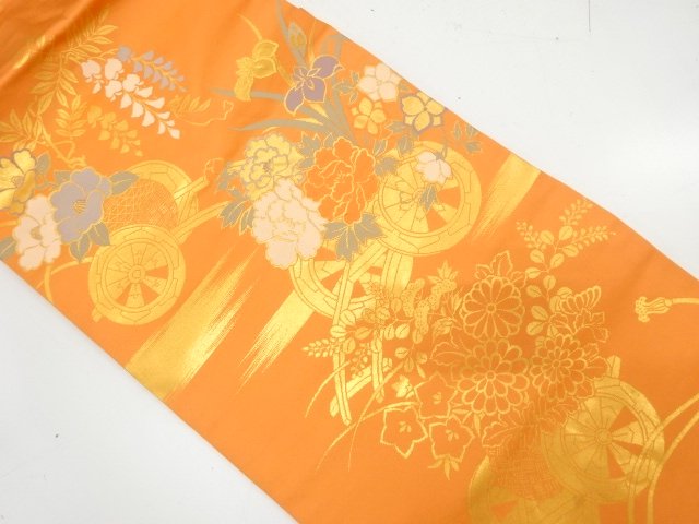JAPANESE NAGOYA OBI / WOVEN FLORAL CART